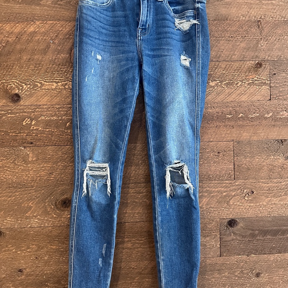 Flying Monkey Ripped Blue Skinny Jeans